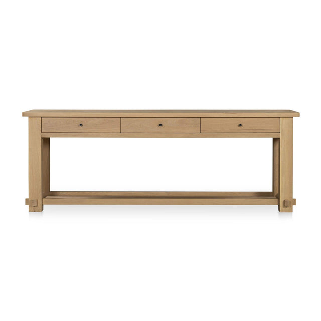 Modern or European furniture - Natural Oak 3-Drawer Console Table - www.oroa.com