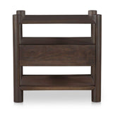 Modern European furniture - Brown Acacia Wood Nightstand - www.oroa.com