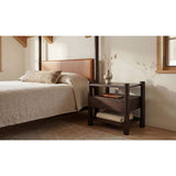 Modern European furniture - Brown Acacia Wood Nightstand - www.oroa.com