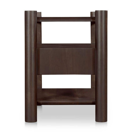 Modern European furniture - Brown Acacia Wood Nightstand - www.oroa.com