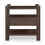 Modern European furniture - Brown Acacia Wood Nightstand - www.oroa.com