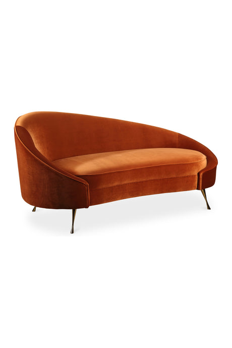 Orange Asymmetrical Chaise | Novi Living Abigail | Oroa.com