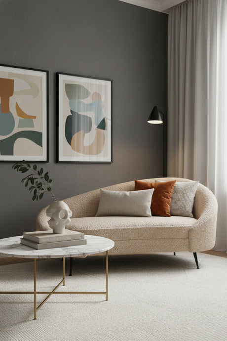 Brown Shearling Chaise Lounge | Novi Living Abigail | Oroa.com