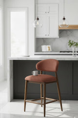 Modern European furniture - Rubberwood Framed Counter Stool - www.oroa.com