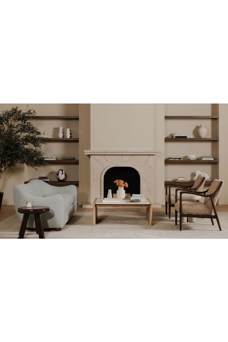 Modern European furniture - Beige Shearling Accent Chair - www.oroa.com