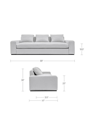 Gray Modern Minimalist Sofa | Novi Living Thomas | Oroa.com