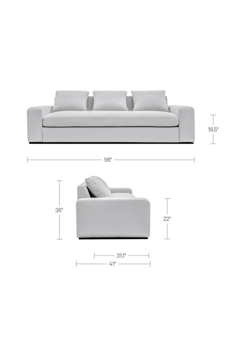 Modern European furniture - Gray Modern Minimalist Sofa - www.oroa.com