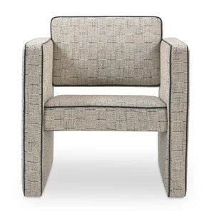   Beige Weave Piped Accent Chair | Oroa.com
