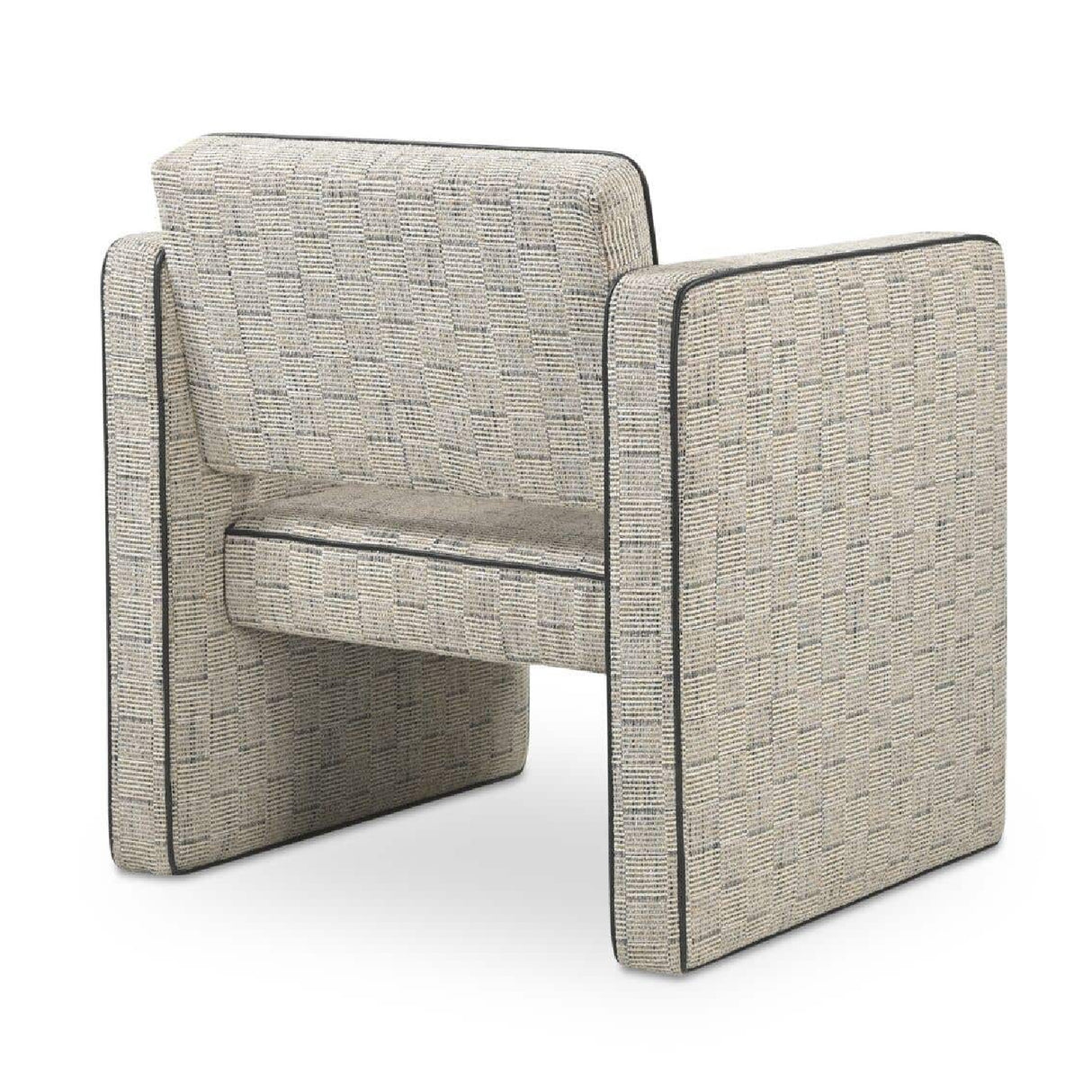   Beige Weave Piped Accent Chair | Oroa.com