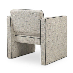   Beige Weave Piped Accent Chair | Oroa.com