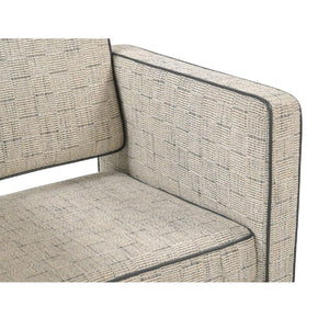   Beige Weave Piped Accent Chair | Oroa.com