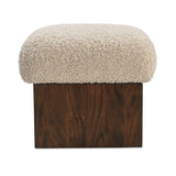 Mango Wood Base Ottoman | Novi Living Serge