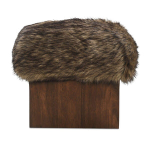   Brown Fur Ottoman | Oroa.com