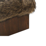 Brown Fur Ottoman | Novi Living Serge