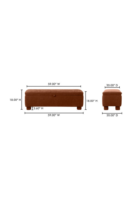 Modern European furniture - Upholstered Storage Bench - www.oroa.com