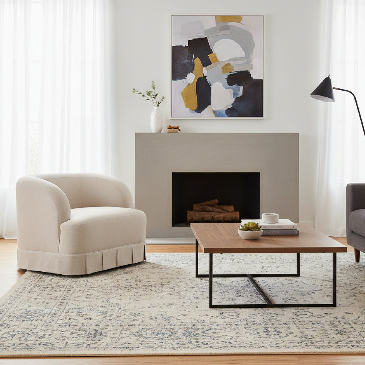 Pleated Swivel Chair | Novi Living Maren