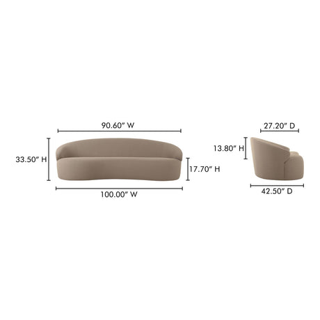Modern European furniture - Taupe Outdoor Sofa - www.oroa.com