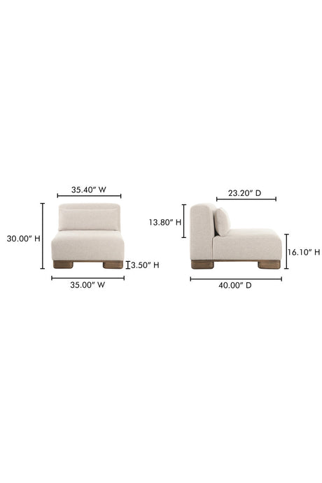 Modern European furniture - Cream Fabric Slipper Chair - www.oroa.com