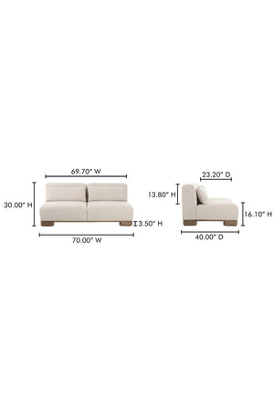 Modern European furniture - Cream Fabric Sofa - www.oroa.com