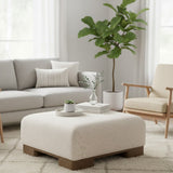 Modern European furniture - Beige Fabric Ottoman - www.oroa.com