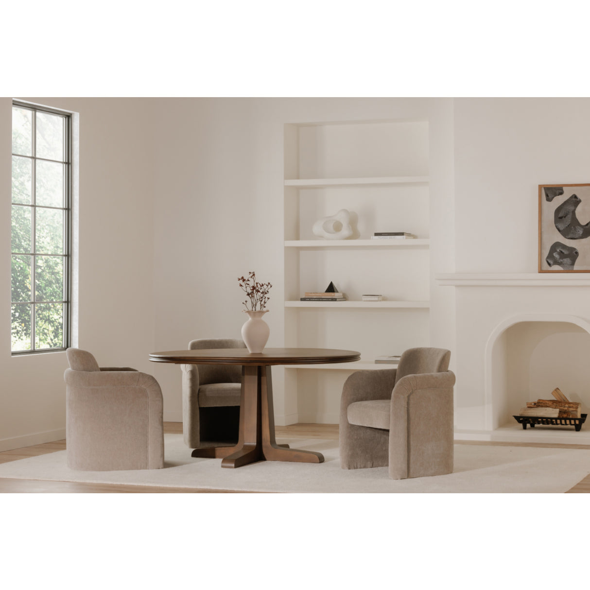 Modern European furniture - Curved Frame Rolling Dining Chair - www.oroa.com
