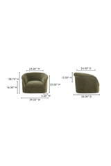 Modern European furniture - Velvet Rolled-Arm Lounge Chair - www.oroa.com