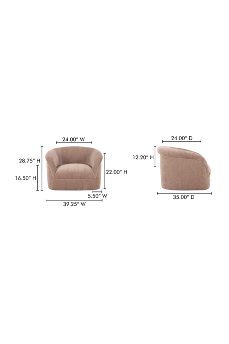 Modern European furniture - Velvet Rolled-Arm Lounge Chair - www.oroa.com