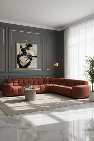   Modern European furniture - Square-Tufted L-Shaped Sectional Sofa - www.oroa.com | Oroa.com