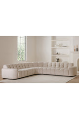 Modern European furniture - Square-Tufted L-Shaped Sectional Sofa - www.oroa.com