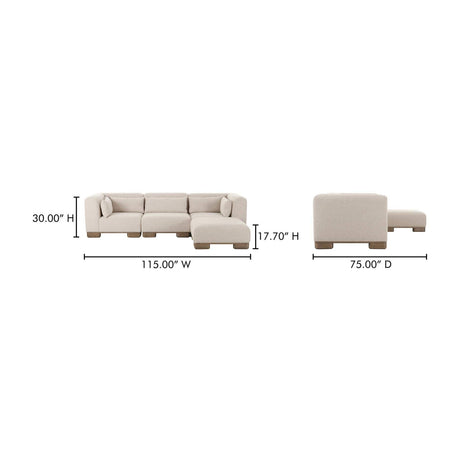 Modern European furniture - Modern Scandinavian Modular Sofa with Ottoman - www.oroa.com