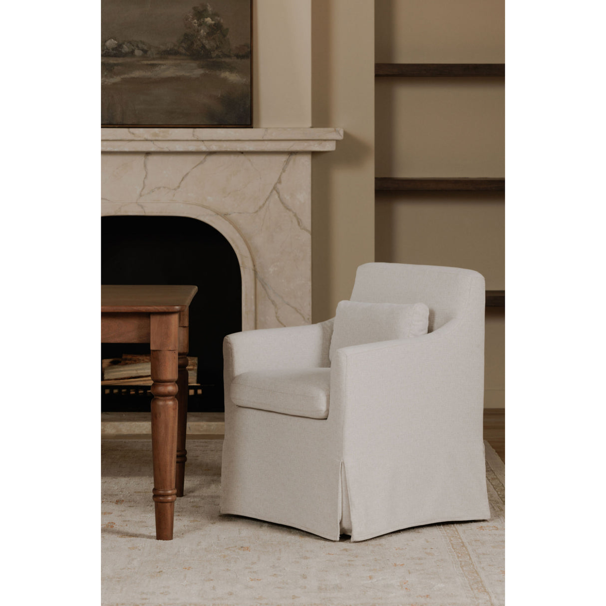 Beige Slipcover Dining Chair | Novi Living Lydia