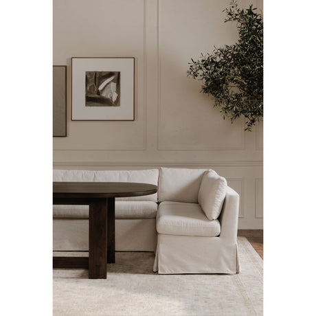 Modern European furniture - Beige Corner Dining Chair Slipcover - www.oroa.com