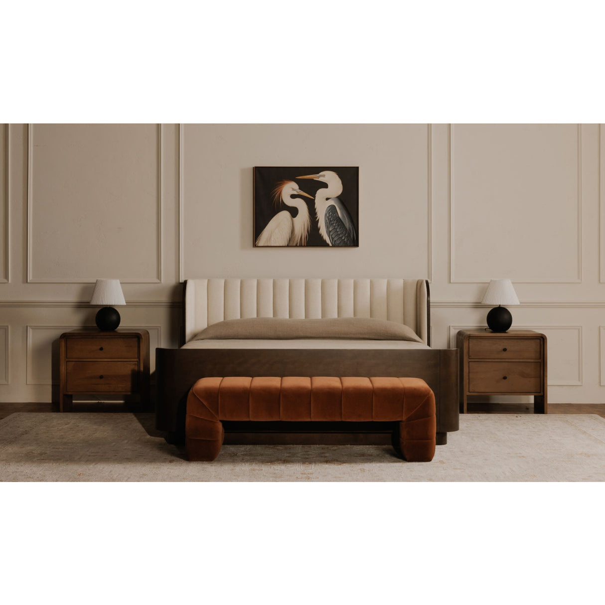 Modern European furniture - Brown Upholstered Bench - www.oroa.com