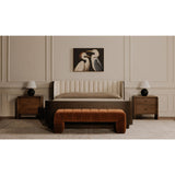 Modern European furniture - Brown Upholstered Bench - www.oroa.com