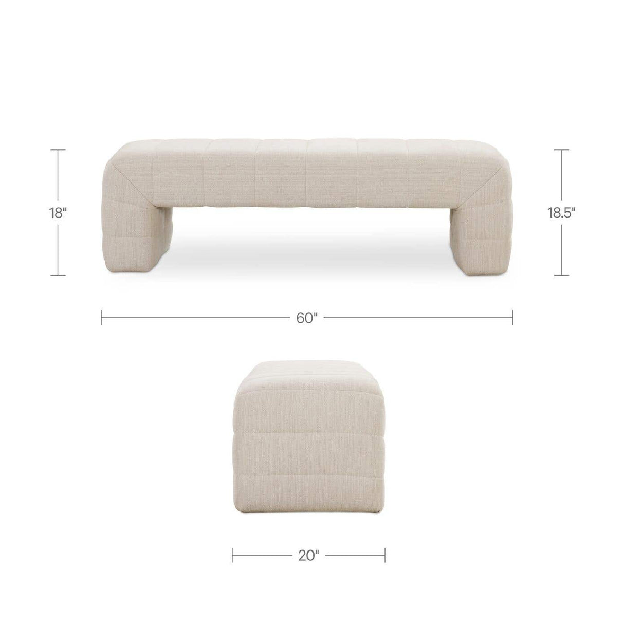 Modern European furniture - Brown Upholstered Bench - www.oroa.com
