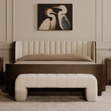 Modern European furniture - Brown Upholstered Bench - www.oroa.com