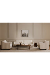 Modern European furniture - Textured Boucle Accent Chair - www.oroa.com