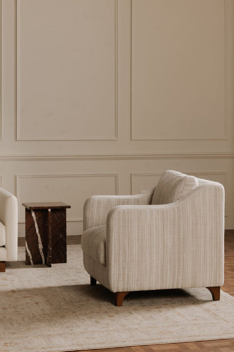 Modern European furniture - Textured Boucle Accent Chair - www.oroa.com