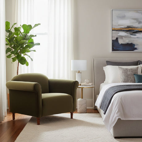 Mohair Inspired Rolled-Arm Accent Chair | Novi Living Harmony