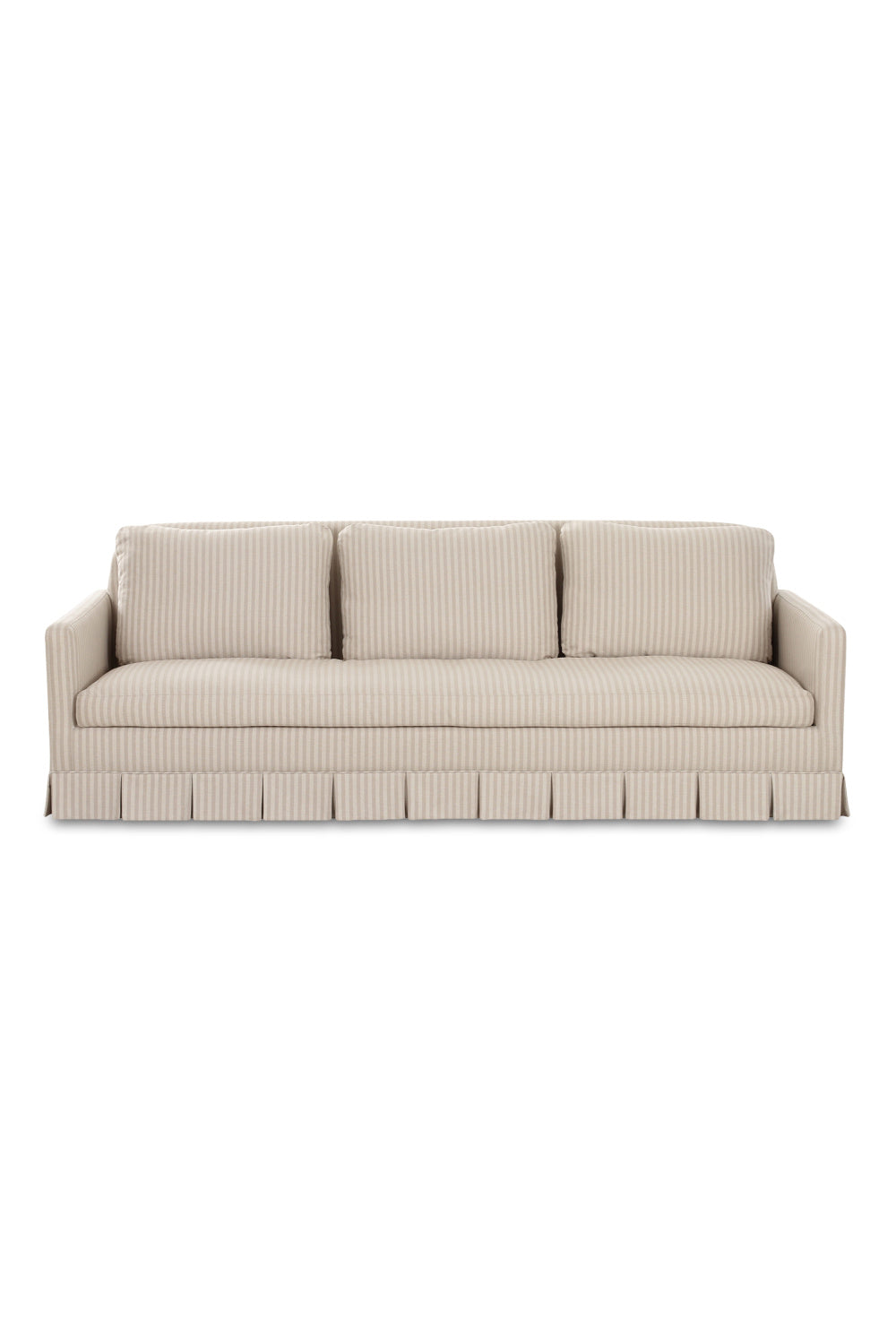 Beige Pleated Skirt Fabric Sofa | Novi Living Pellicano
