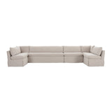 Modern European furniture - Beige U-Shaped Dining Banquette Slipcover L - www.oroa.com
