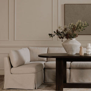 Modern European furniture - Beige L-Shaped Dining Banquette Slipcover S - www.oroa.com