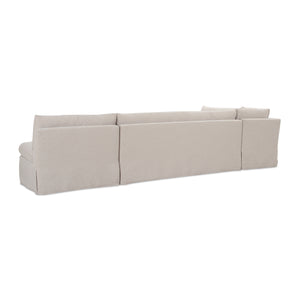 Modern European furniture - Beige L-Shaped Dining Banquette Slipcover L - www.oroa.com
