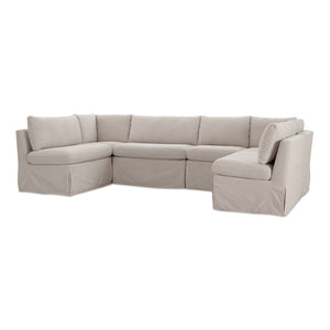 Modern European furniture - Beige U-Shaped Dining Banquette Slipcover XS - www.oroa.com
