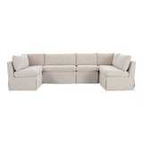 Modern European furniture - Beige U-Shaped Dining Banquette Slipcover XS - www.oroa.com