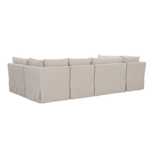 Modern European furniture - Beige U-Shaped Dining Banquette Slipcover XS - www.oroa.com