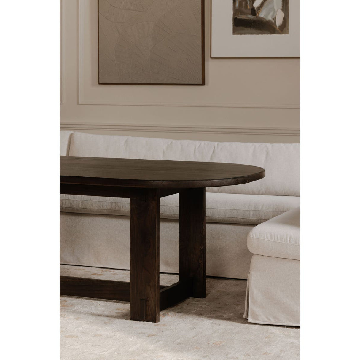 Modern European furniture - Beige U-Shaped Dining Banquette Slipcover XS - www.oroa.com