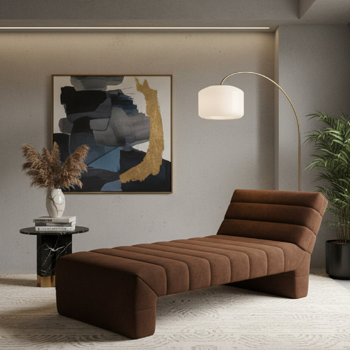 Modern European furniture - Channel Detailed Chaise - www.oroa.com