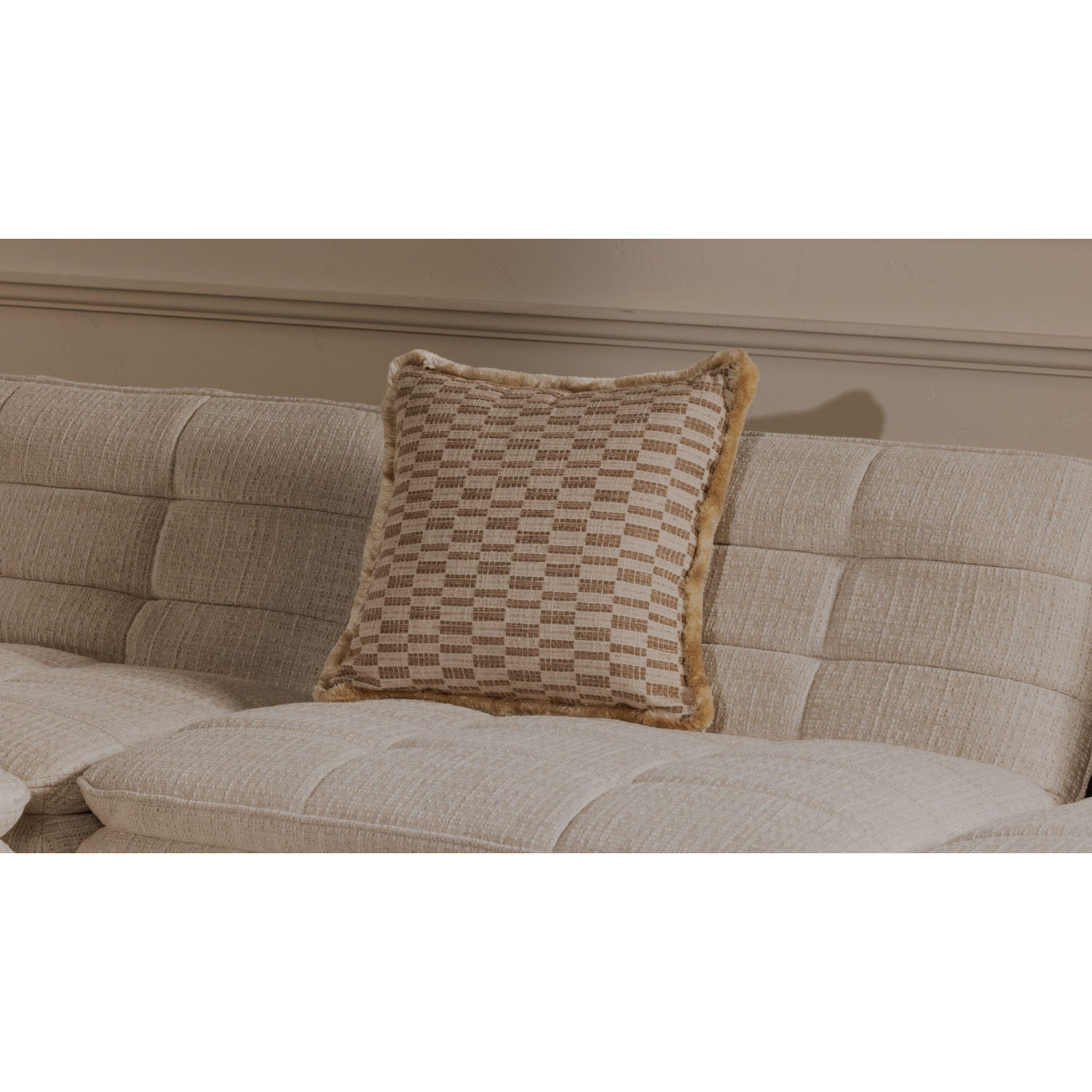 Modern European furniture - Geometric Print Fringed Cushion - www.oroa.com