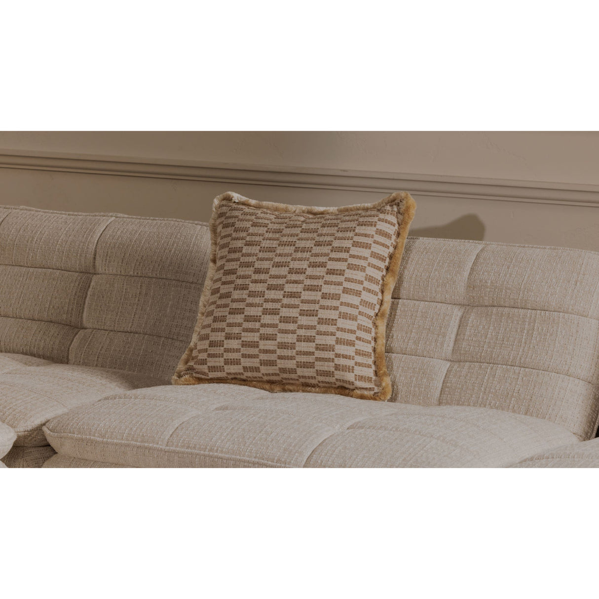 Modern European furniture - Geometric Print Fringed Cushion - www.oroa.com